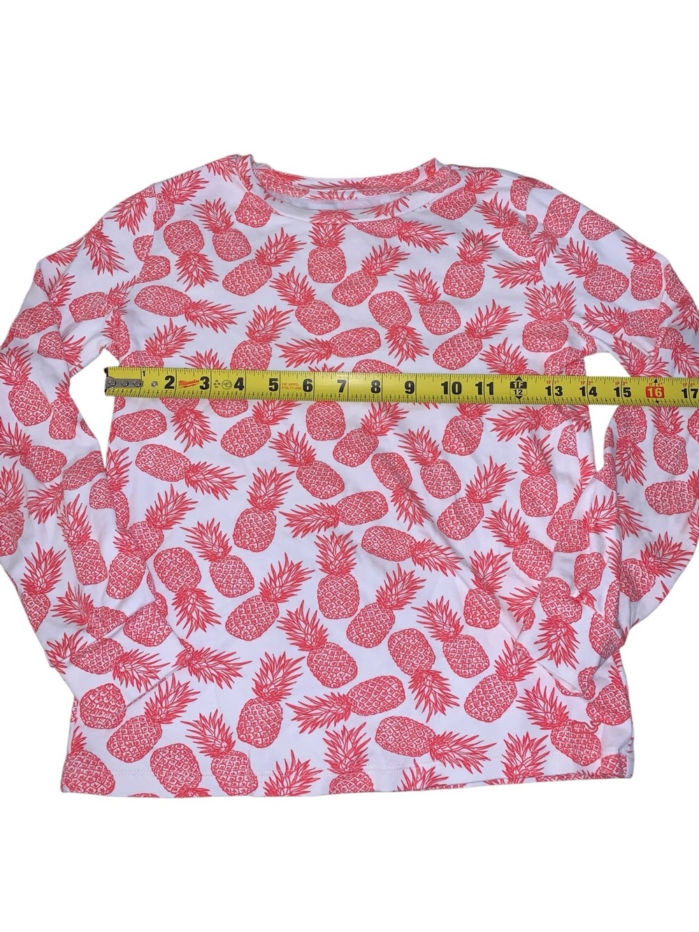 Vineyard Vines Pineapple Pajama Set Kids Size 10 Pima Cotton Pink White - Picture 4 of 9